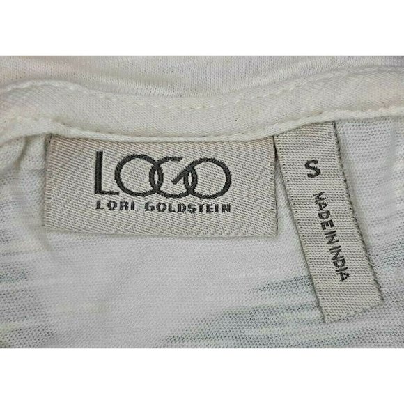Small Ivory Lace Slub Knit LOGO Lori Goldstein T Shirt A274080 QVC - Picture 5 of 7